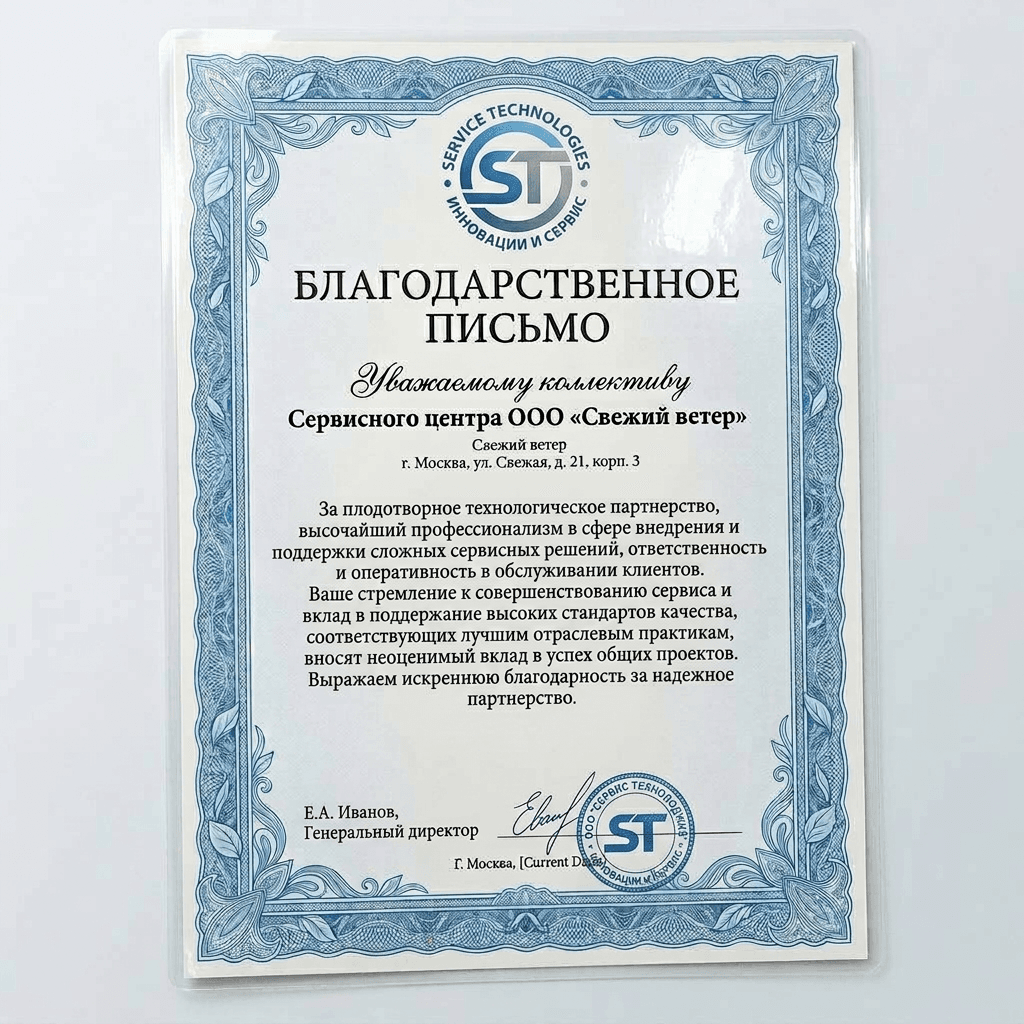 Благодарность от Brother Technologies